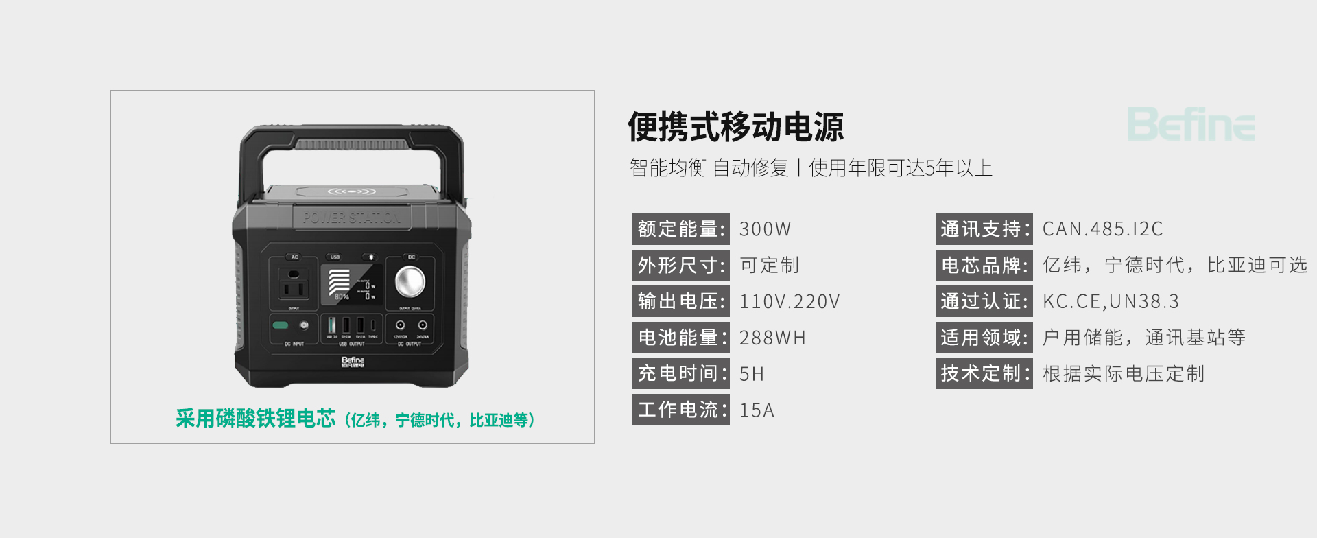 300W/288Wh便攜式移動(dòng)電源(圖3)